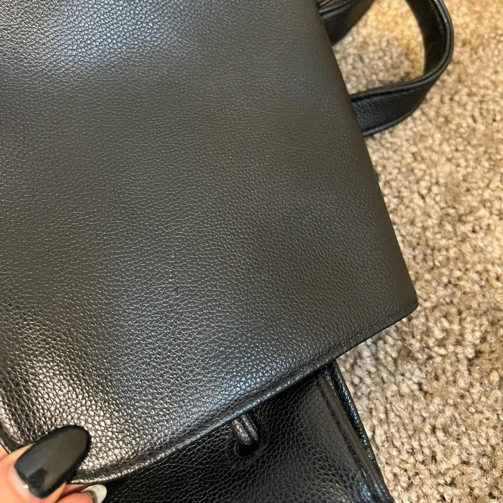 Victoria’s Secret Limited Edition Drawstring Backpack Black Faux Leather 2016